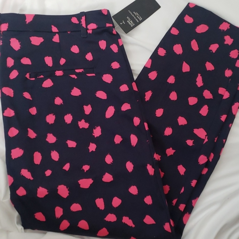 Navy and hot pink pants